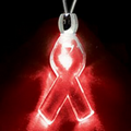 Light Up Necklace - Acrylic Ribbon Pendant - Red
